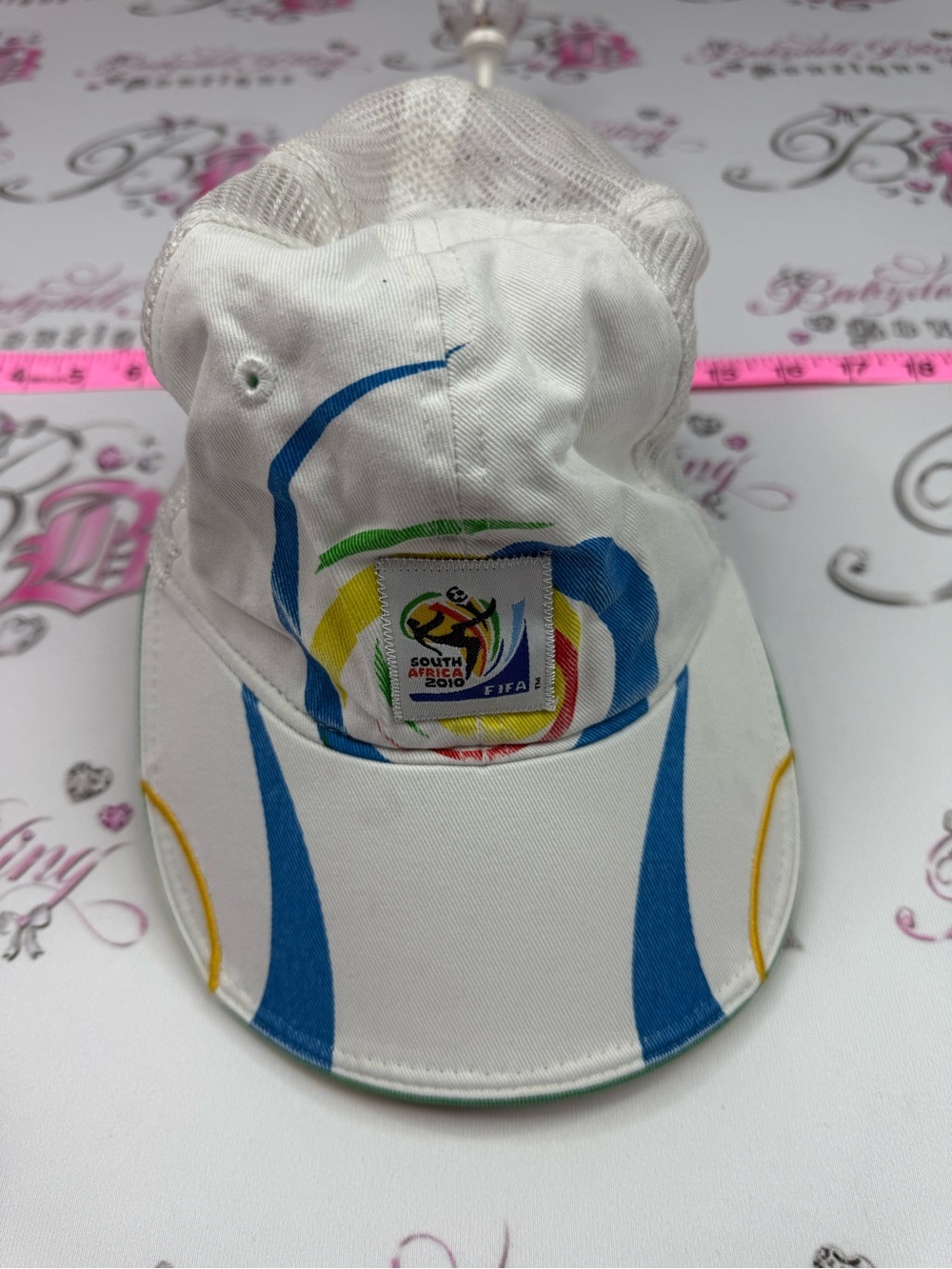FIFA 2010 South Africa White Mesh Sport Cap with Multicolor FIFA 2010 Patch